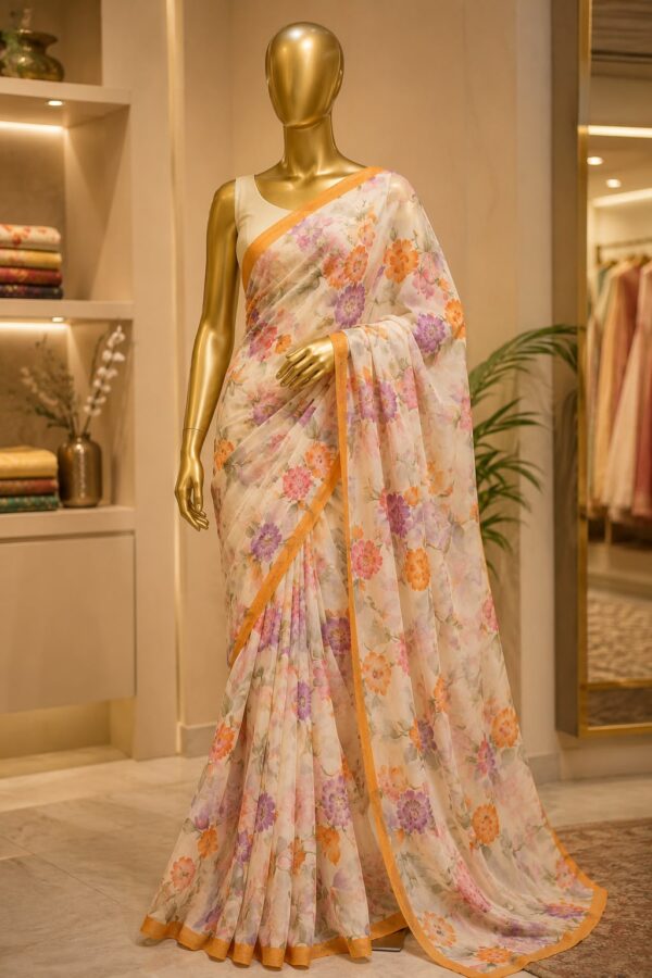 Floral Elegance Printed Saree
