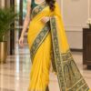 WhatsApp Image 2026-09-08 at 3.45.20 PM (1) Mustard Bloom Green Border Saree