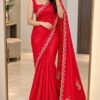 Crimson Grace Sequin Border Saree