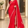 Crimson Grace Sequin Border Saree