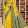 Mustard Heritage Green Border Saree