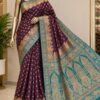 WhatsApp Image 2026-09-08 at 3.47.46 PM (3) Royal Purple & Teal Banarasi Saree