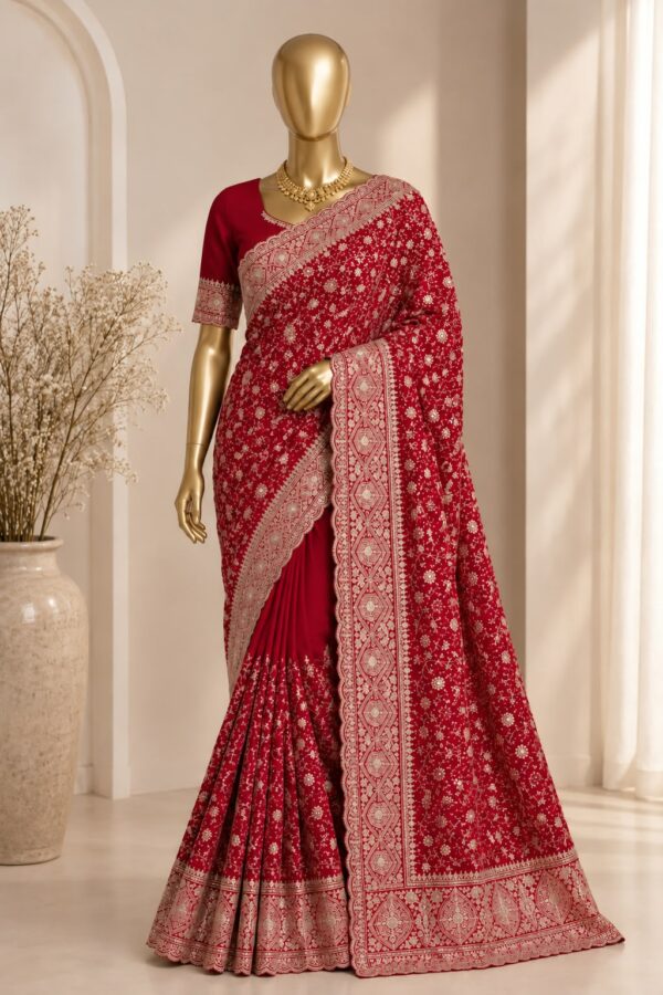 Designer Floral Banarasi Saree