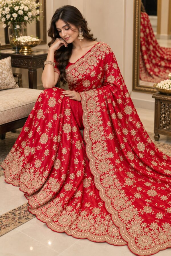 WhatsApp Image 2026-09-12 at 6.49.28 PM Royal Red Floral Embroidered Saree