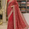 WhatsApp Image 2026-09-12 at 7.09.48 PM (2) Royal Crimson Embroidered Saree