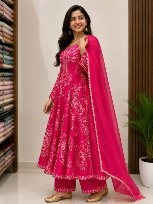 WhatsApp Image 2026-09-12 at 7.20.36 PM (1) Rani Pink Paisley Printed Anarkali Suit Set