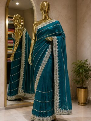 Regal Floral Embroidered Designer Saree