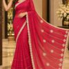 Rani Pink Shimmer Designer Saree