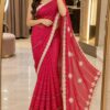 Rani Pink Shimmer Designer Saree