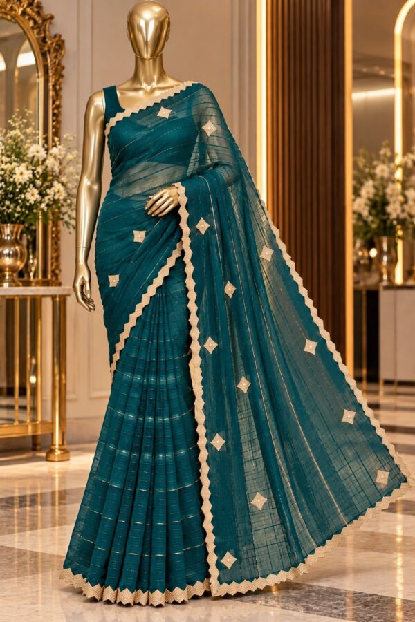 Elegant Designer Embroidered Saree